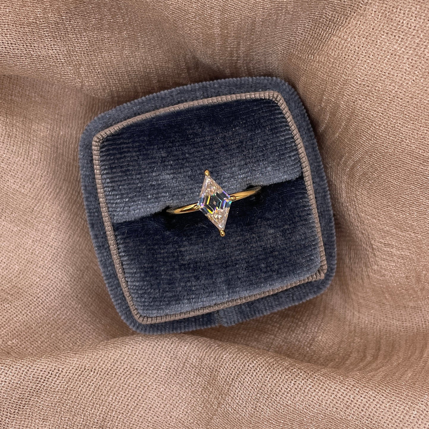 Kite Cut  2CT Moissanite 925 Sterling Silver Ring | D Color VVS1
