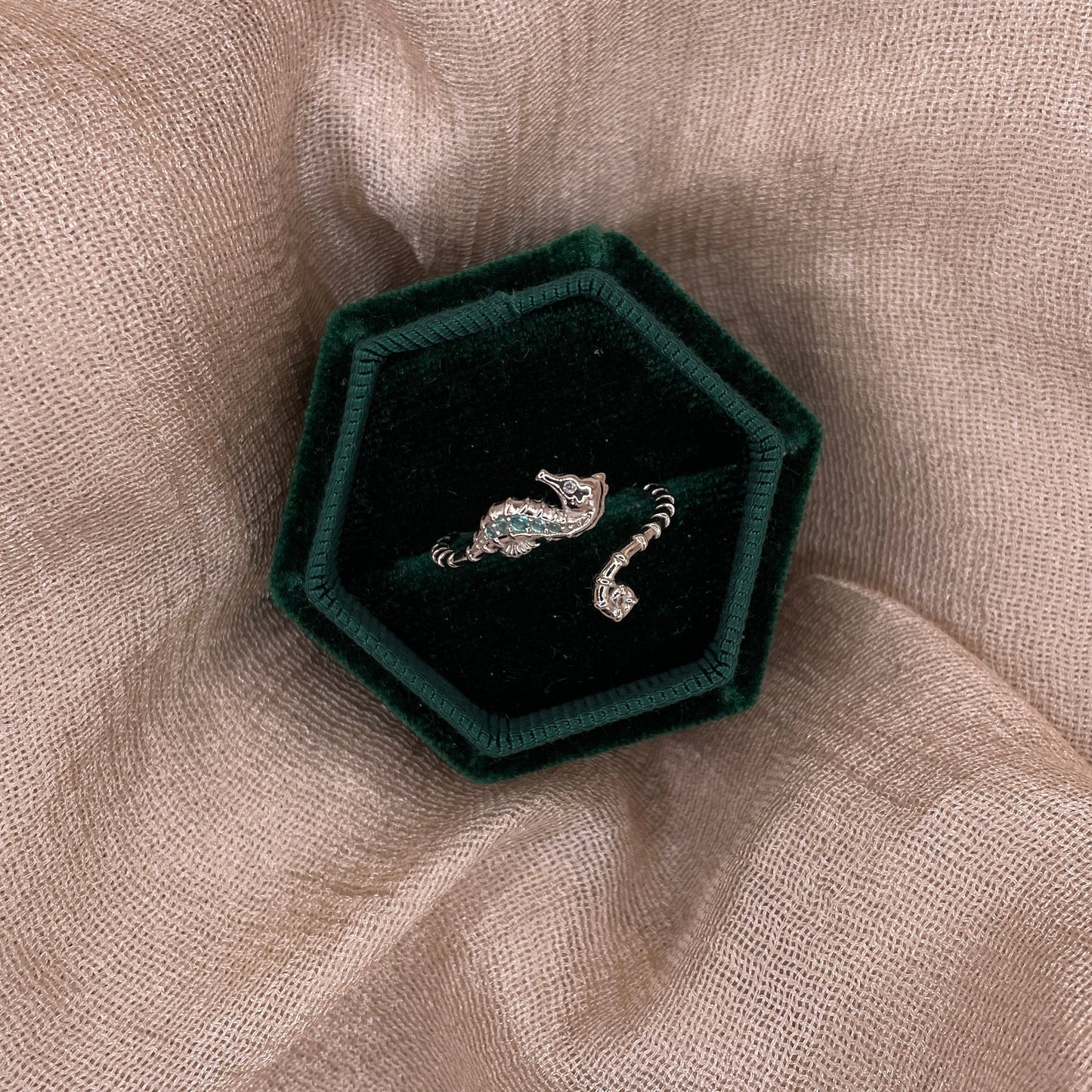 Satin Seahorse 925 Sterling Silver Ring