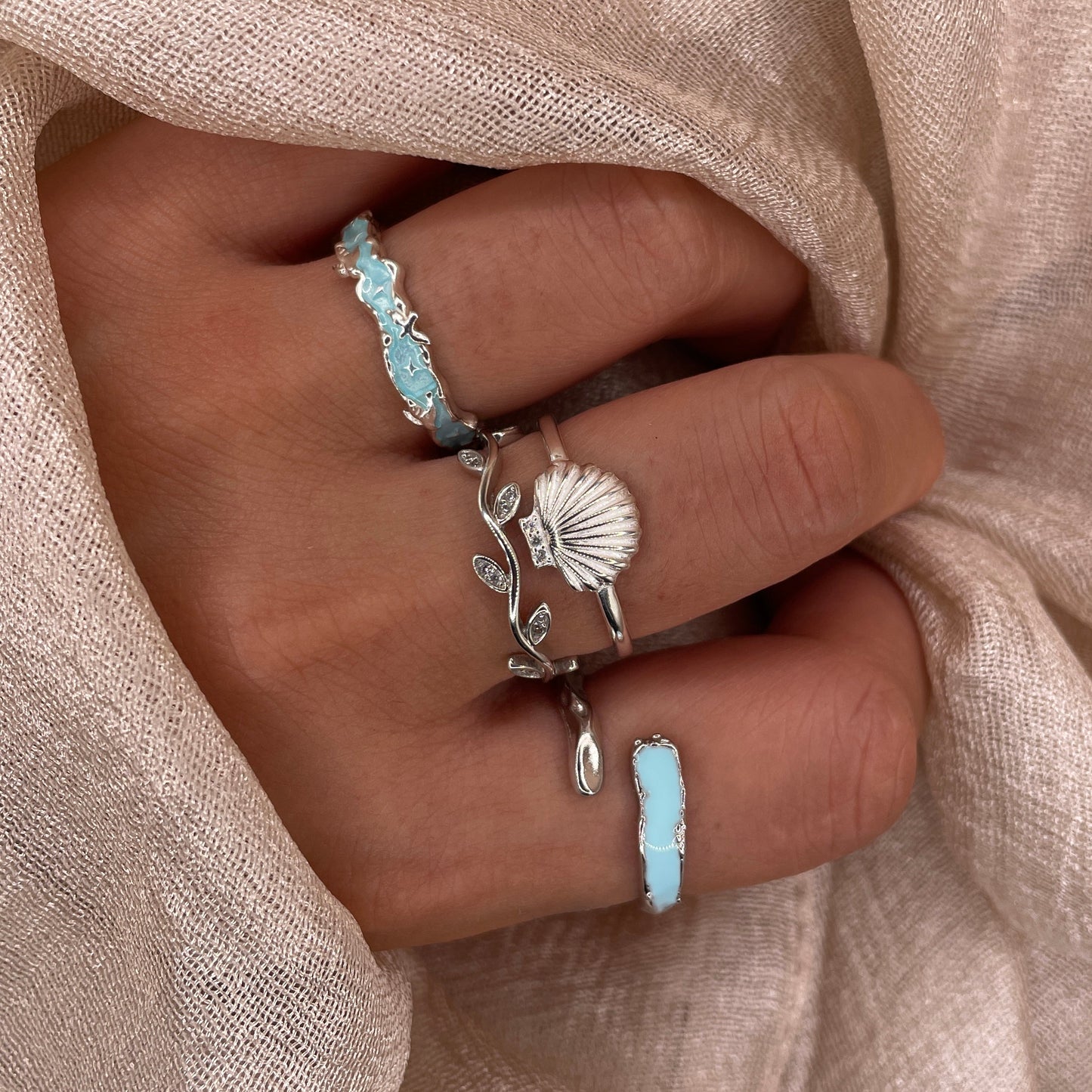 Sirena Shell 925 Sterling Silver Ring