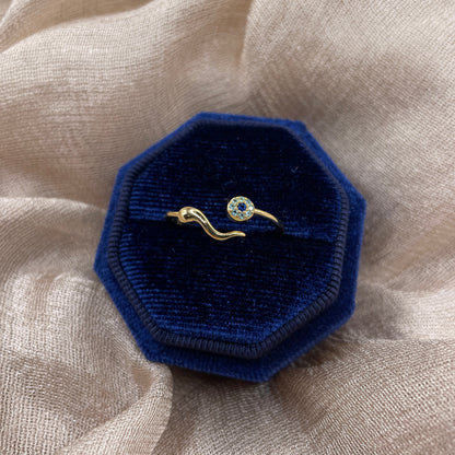 Blue Eye Wave 925 Sterling Silver Ring