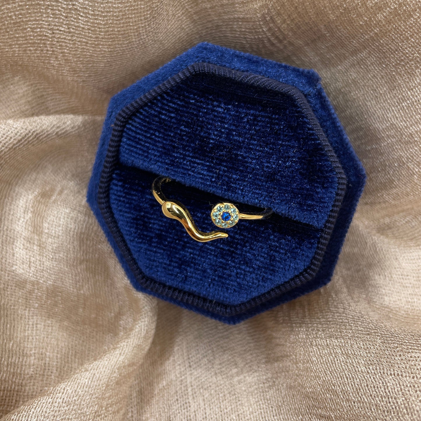 Blue Eye Wave 925 Sterling Silver Ring
