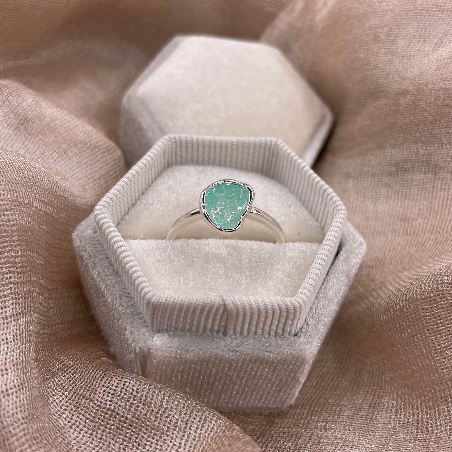 Sea Glass Glow 925 Sterling Silver Ring