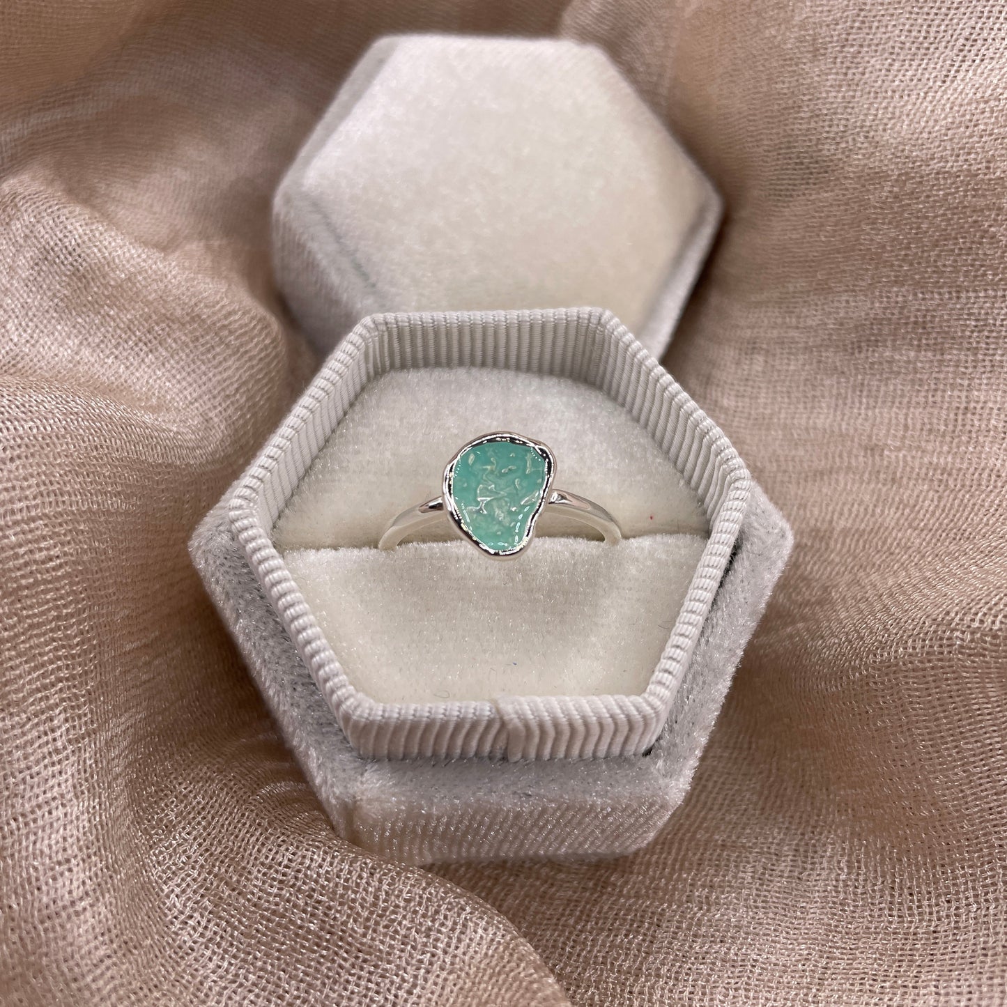 Sea Glass Glow 925 Sterling Silver Ring