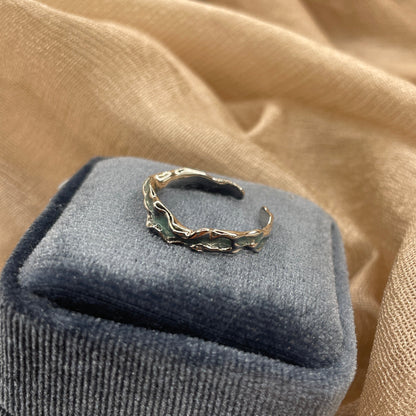 Seafoam Wave 925 Sterling Silver Ring