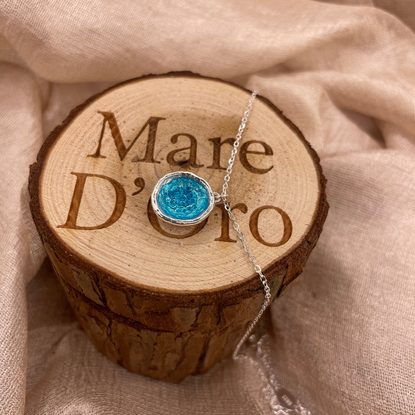 Ocean Drop Pendant 925 Sterling Silver Necklace