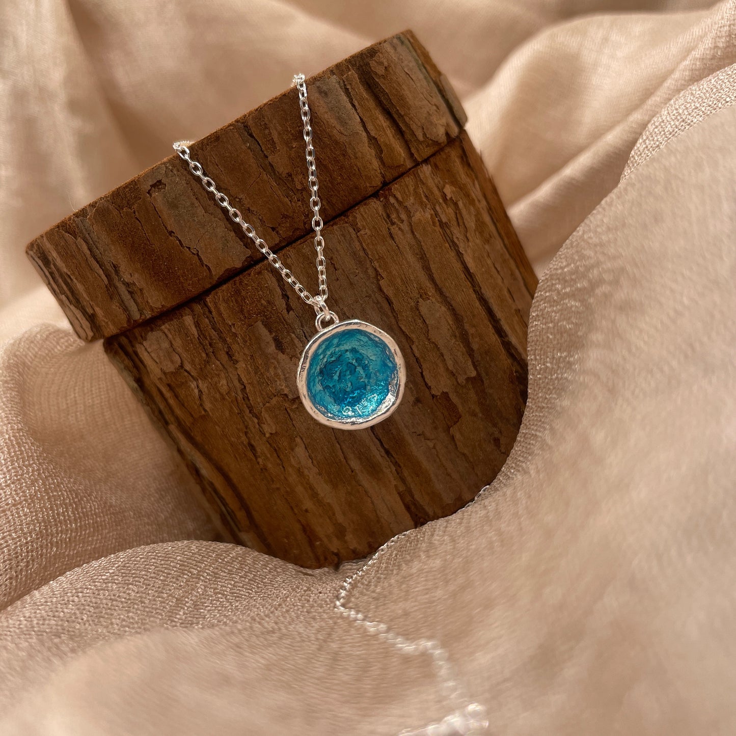 Ocean Drop Pendant 925 Sterling Silver Necklace