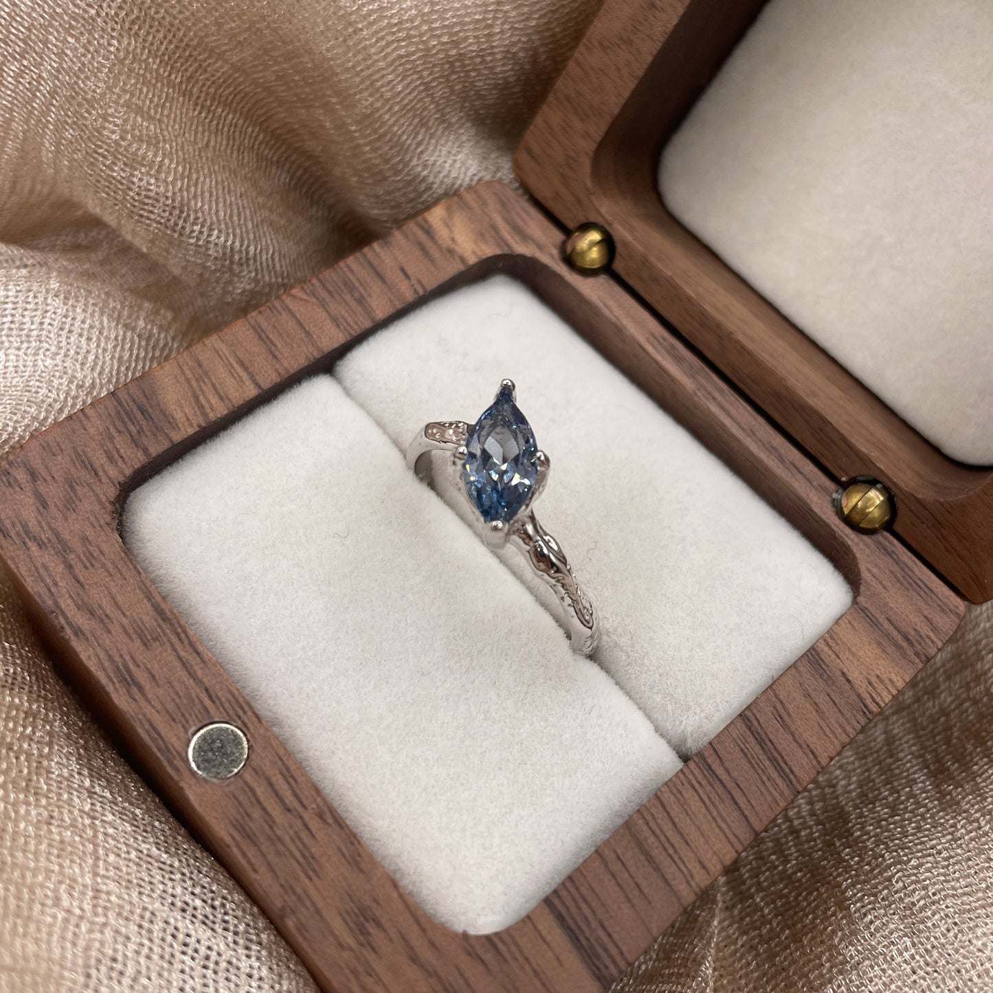 Midnight Tide Marquise 925 Sterling Silver Ring