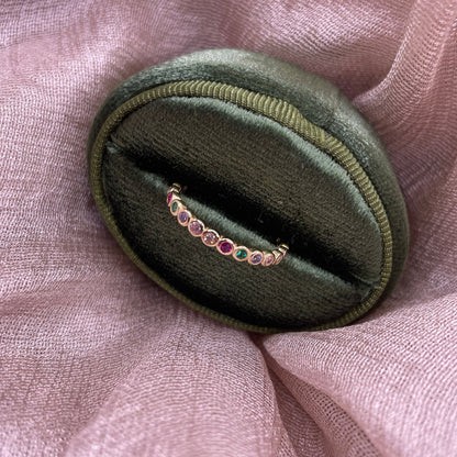 Lucky Rainbow Stone Band 925 Sterling Silver Ring