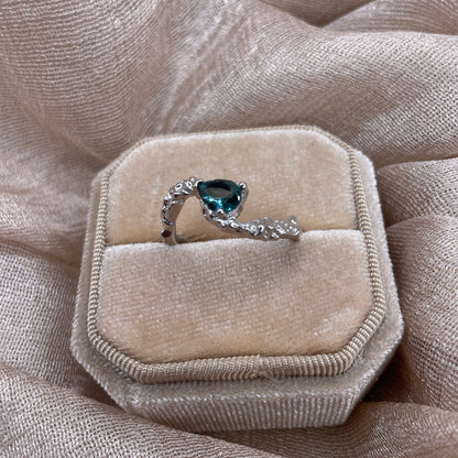 Deep Blue Current Open 925 Sterling Silver Ring
