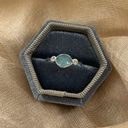 Aqua Drift Glow 925 Sterling Silver Ring
