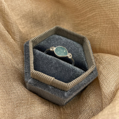 Aqua Drift Glow 925 Sterling Silver Ring