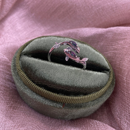 Double Koi 925 Sterling Silver Ring