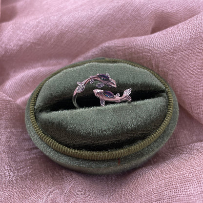 Double Koi 925 Sterling Silver Ring