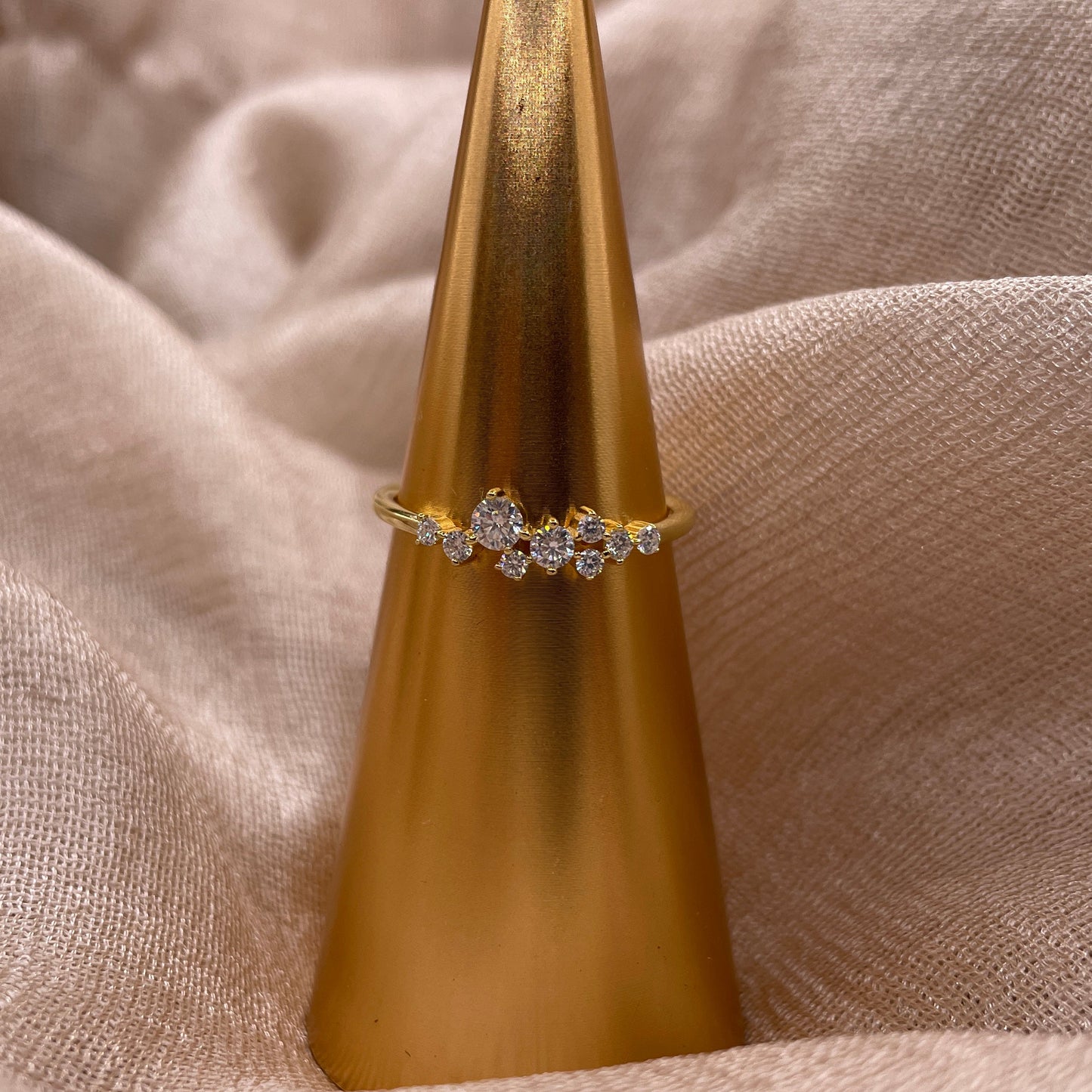 Mini Cluster Moissanite 925 Sterling Silver Ring | VVS1  D Color
