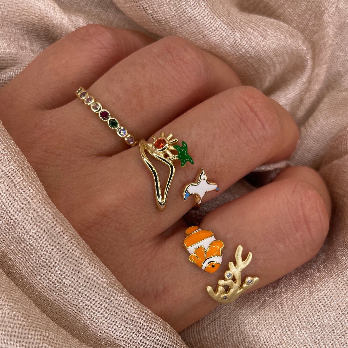 Beach Island Open  925 Sterling Silver Ring