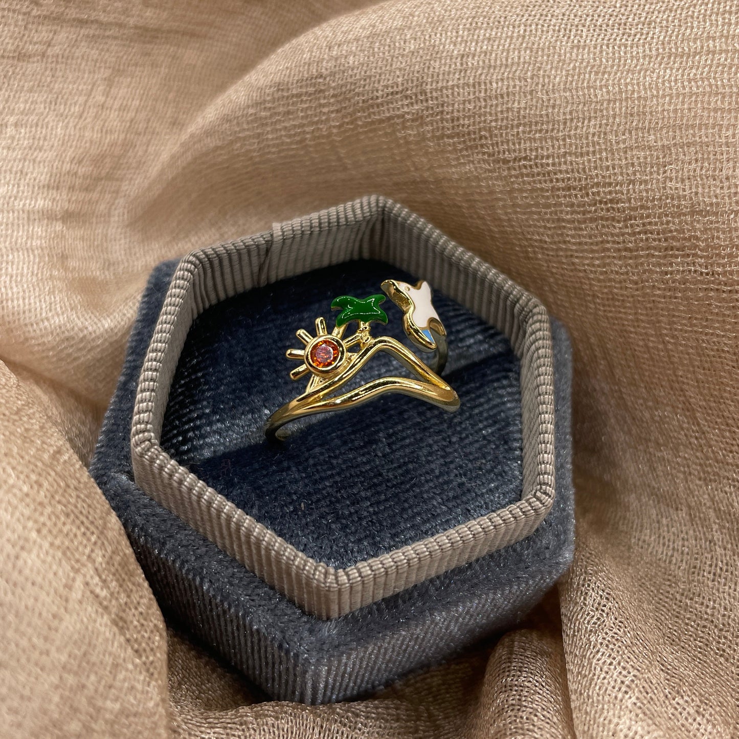 Beach Island Open  925 Sterling Silver Ring