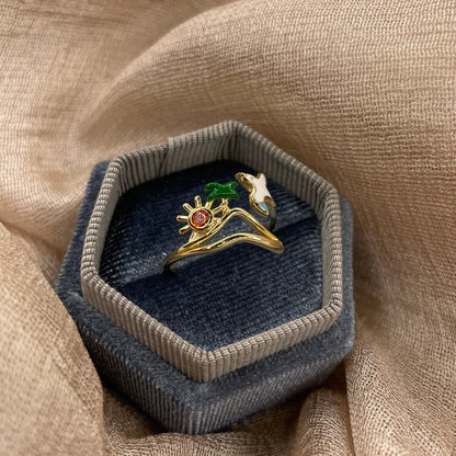Beach Island Open  925 Sterling Silver Ring