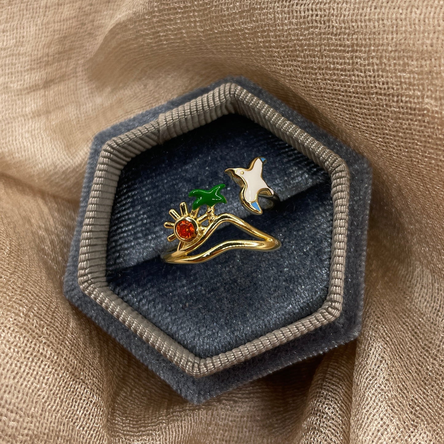 Beach Island Open  925 Sterling Silver Ring