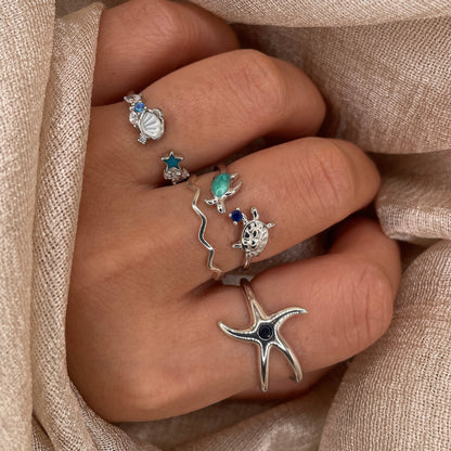 Double Turtle Open  925 Sterling Silver Ring