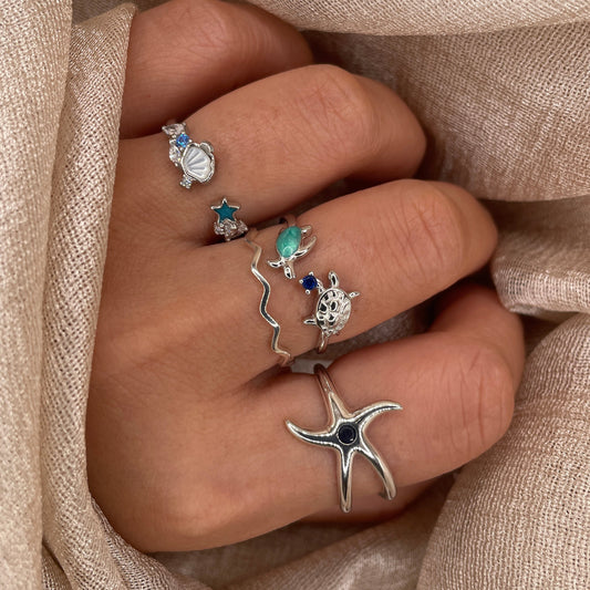 Double Turtle Open  925 Sterling Silver Ring