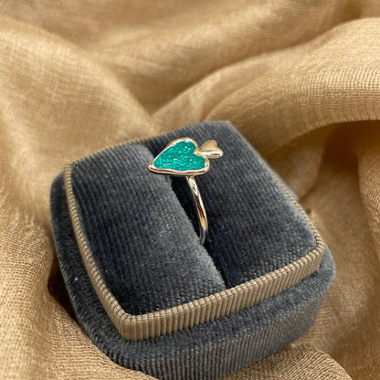 Ocean Turquoise Heart 925 Sterling Silver Ring