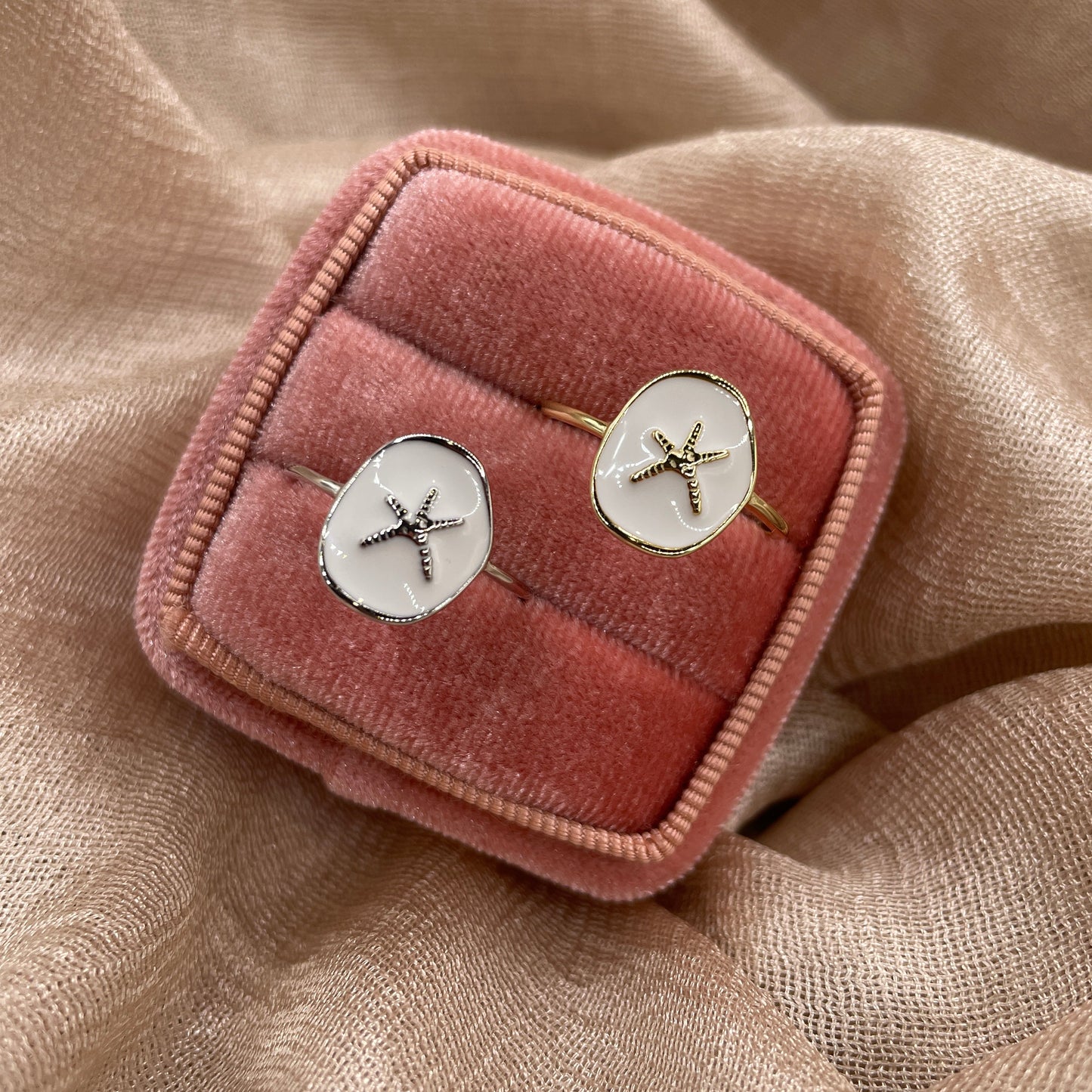 White Sand Starfish 925 Sterling Silver Ring