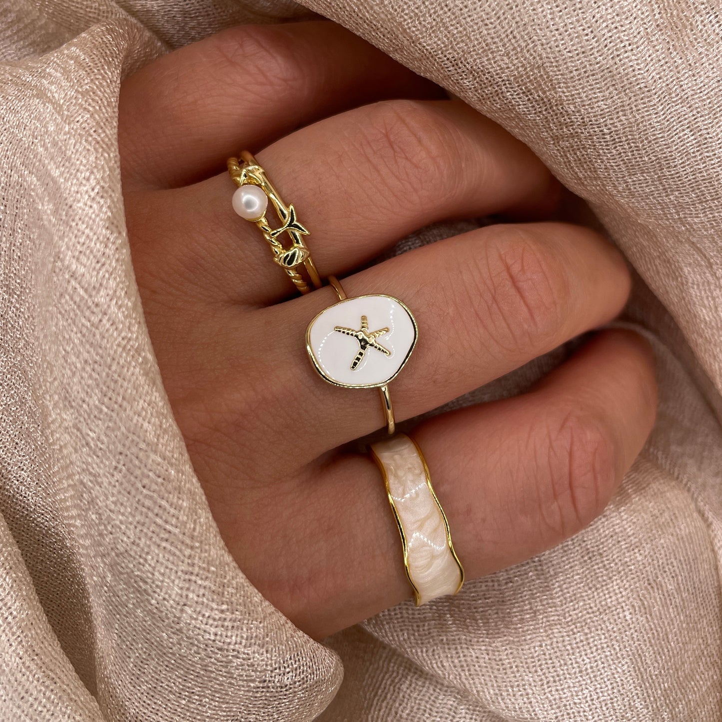 Sea Star Pearl 925 Sterling Silver Ring