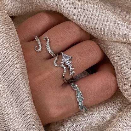 Crystal Fish 925 Sterling Silver Ring