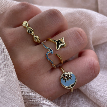 Blue Wave 925 Sterling Silver Ring