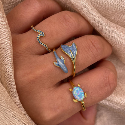 Opal Turtle 925 Sterling Silver Ring