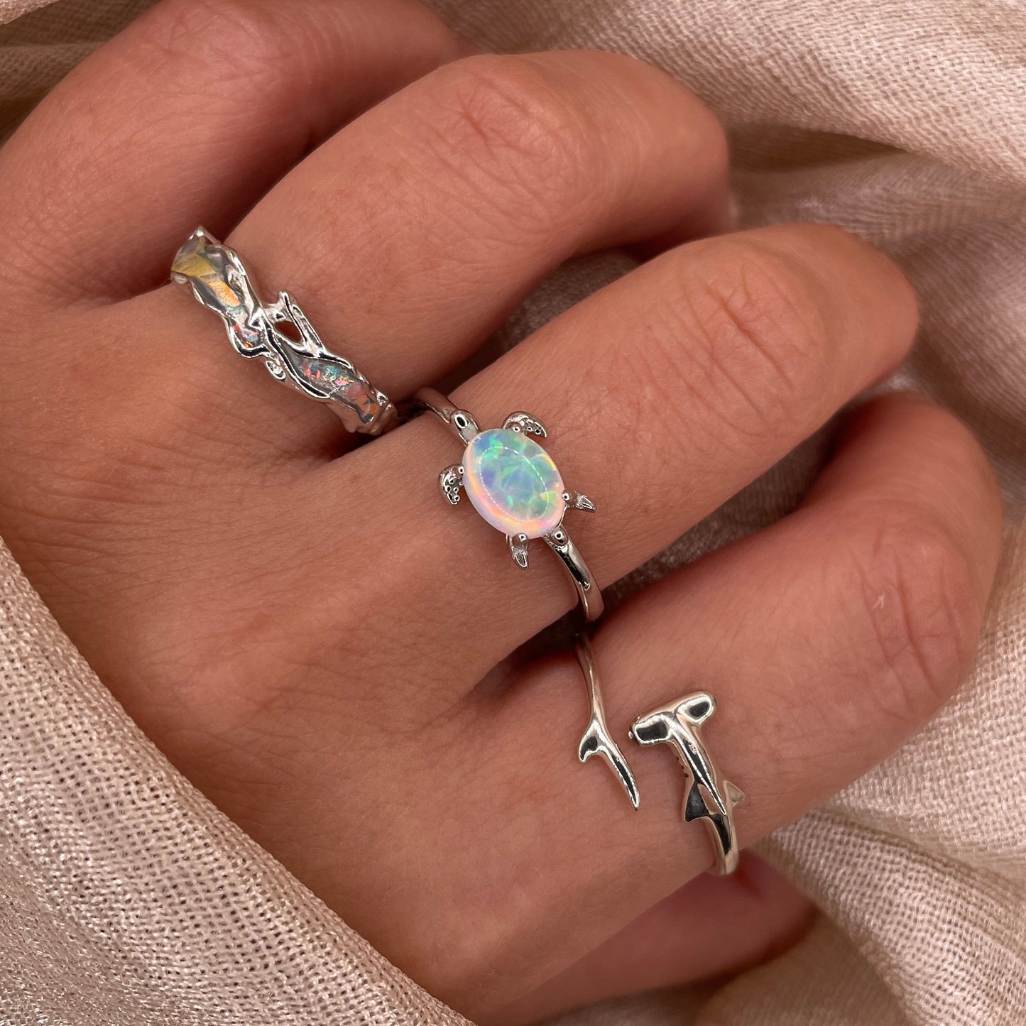 Opal Turtle 925 Sterling Silver Ring