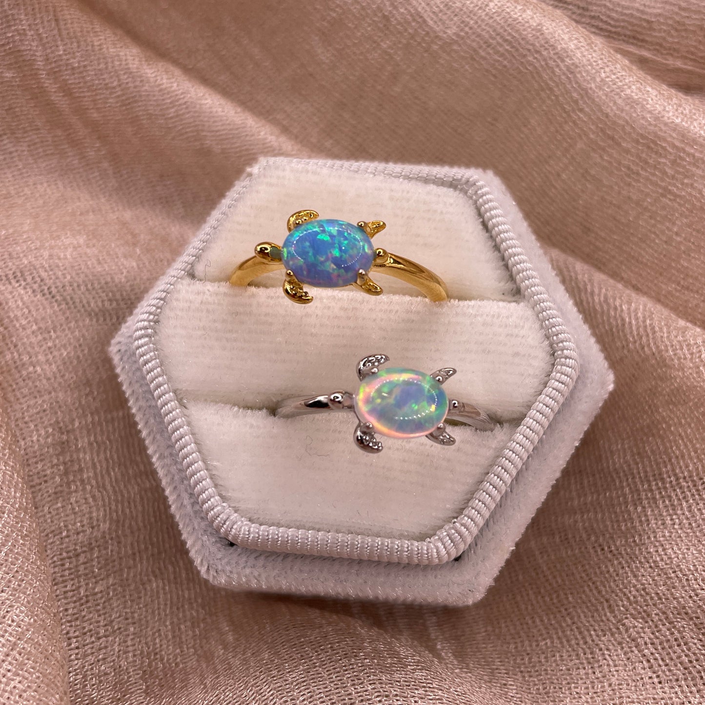 Opal Turtle 925 Sterling Silver Ring