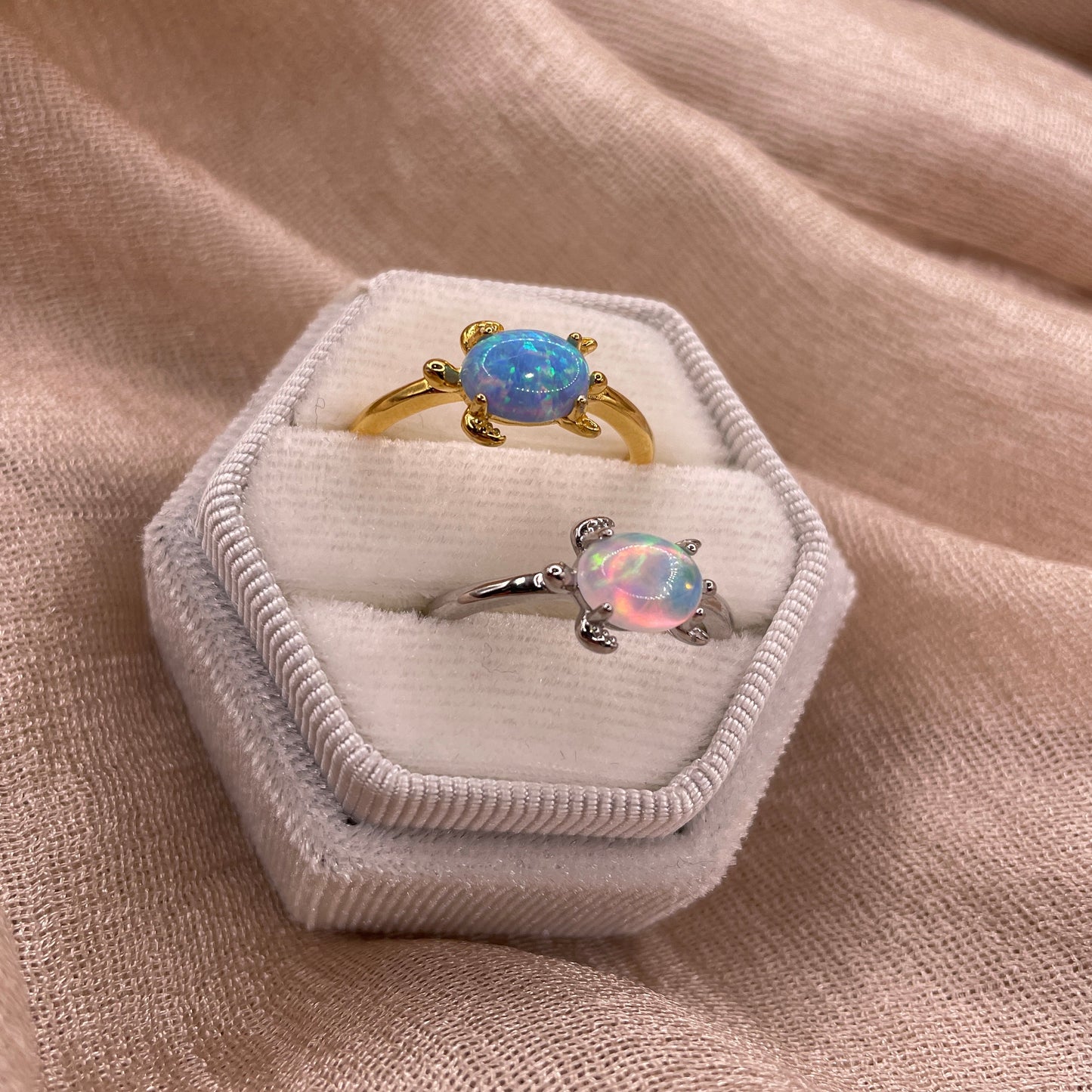 Opal Turtle 925 Sterling Silver Ring