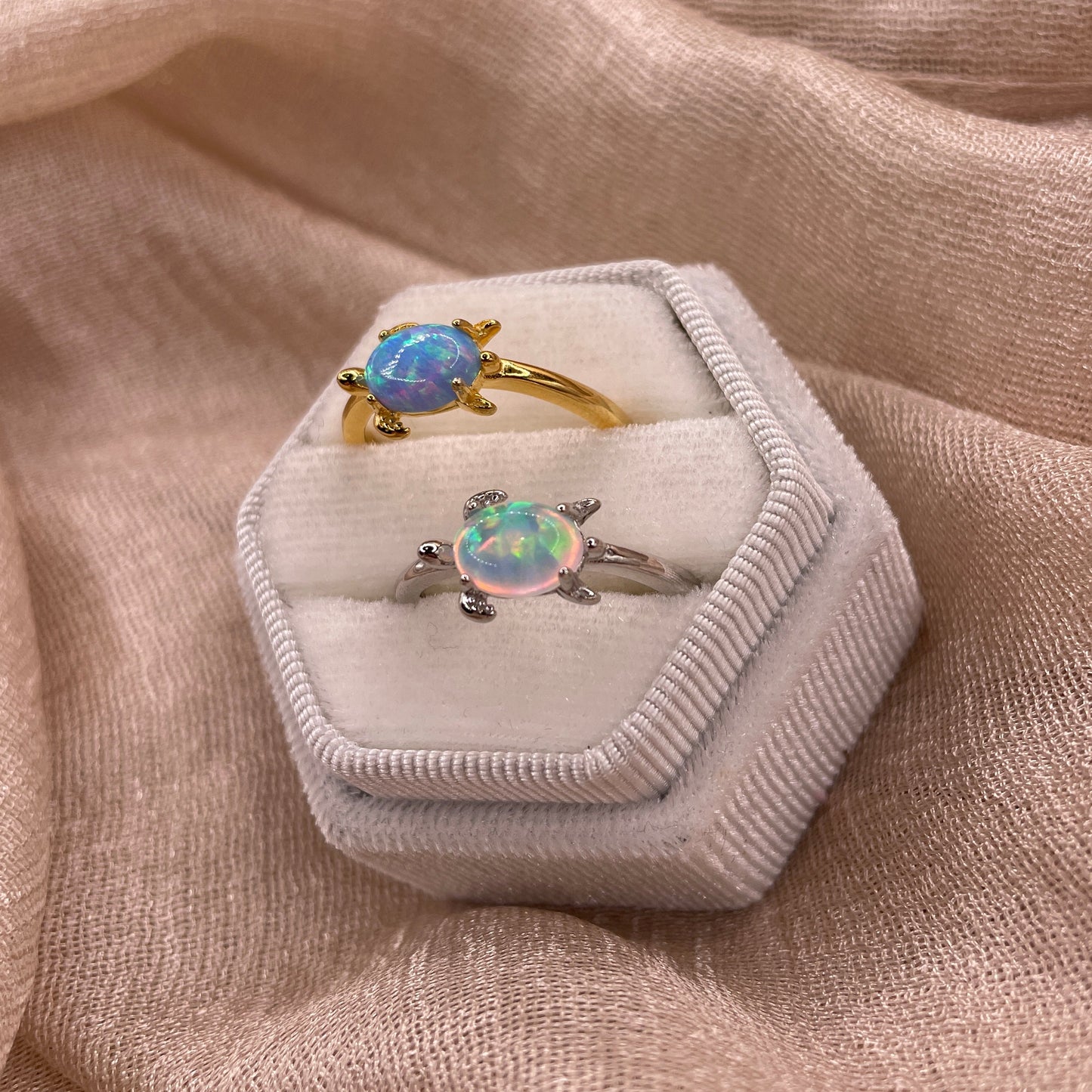 Opal Turtle 925 Sterling Silver Ring