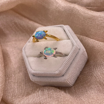 Opal Turtle 925 Sterling Silver Ring
