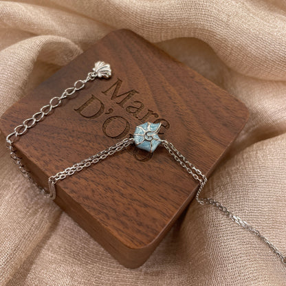 Blue Seashell 925 sterling silver Bracelet