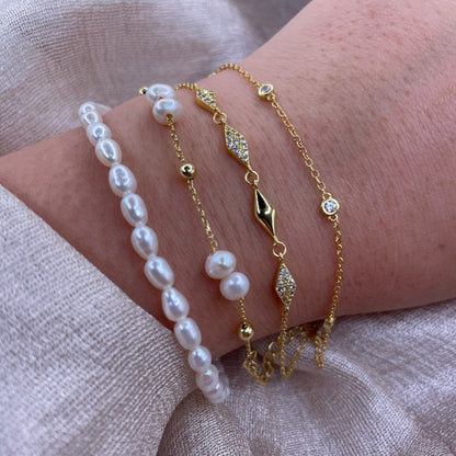 Dainty Zircon Station 925 Sterling Silver Bracelet