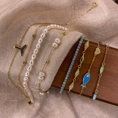 Dainty Zircon Station 925 Sterling Silver Bracelet
