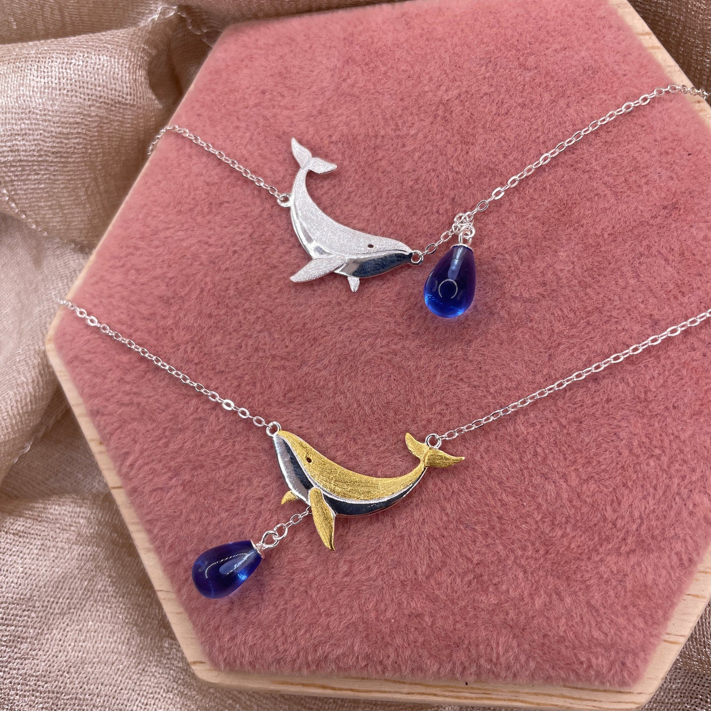 Ocean Whale Drop 925 Sterling Silver Necklace