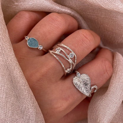 Tidal Layers 925 Sterling Silver Ring