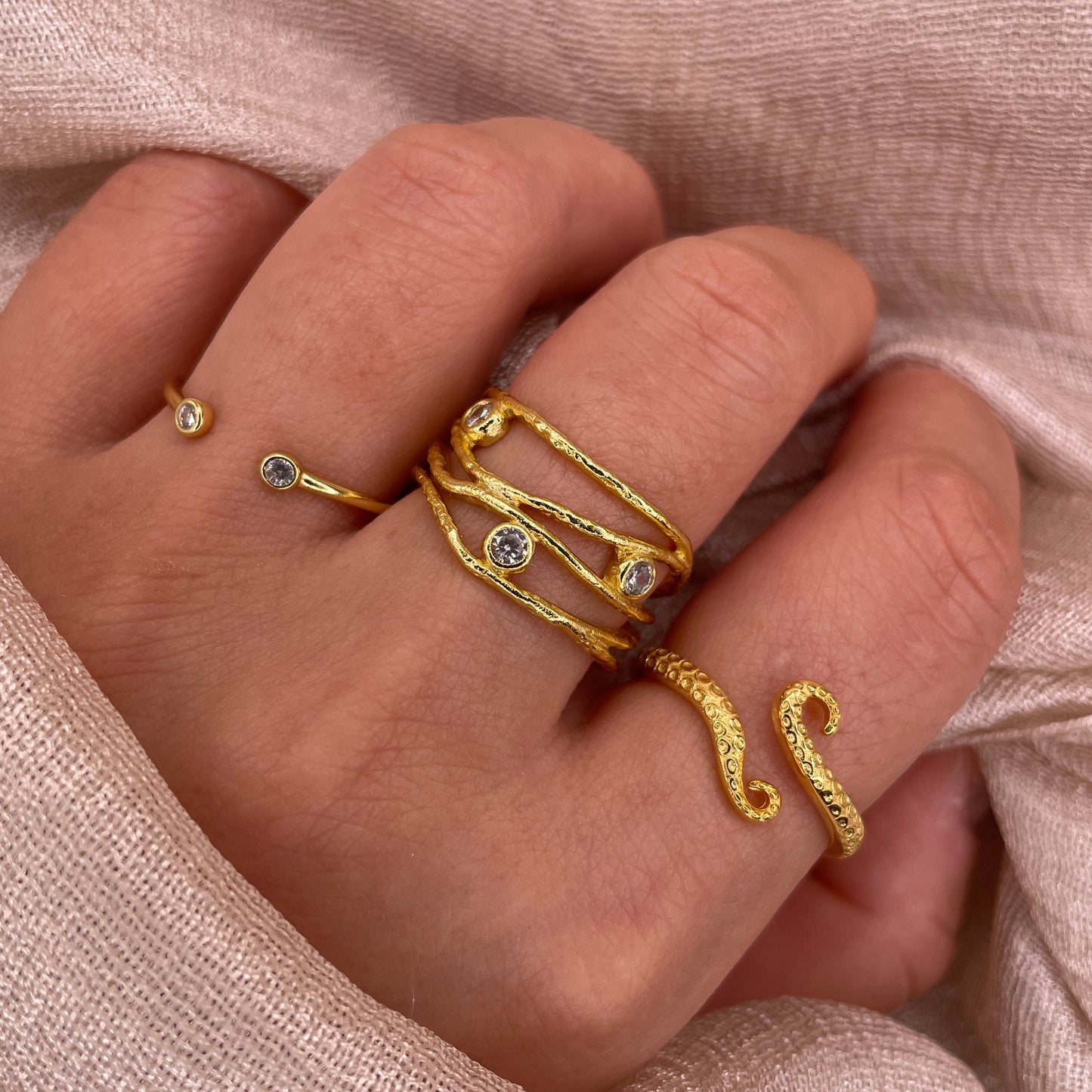 Tidal Layers 925 Sterling Silver Ring