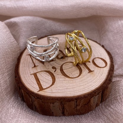 Tidal Layers 925 Sterling Silver Ring