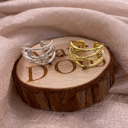 Tidal Layers 925 Sterling Silver Ring