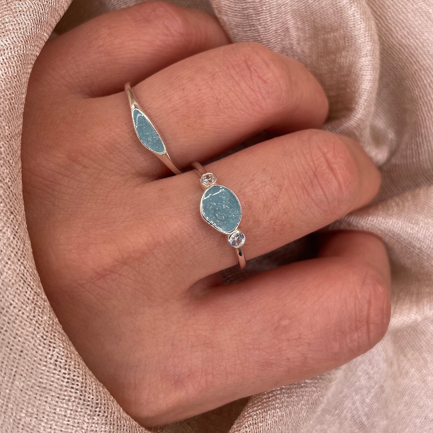 Blue Minimal 925 sterling silver Ring