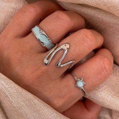 Blue Lagoon 925 sterling silver Ring