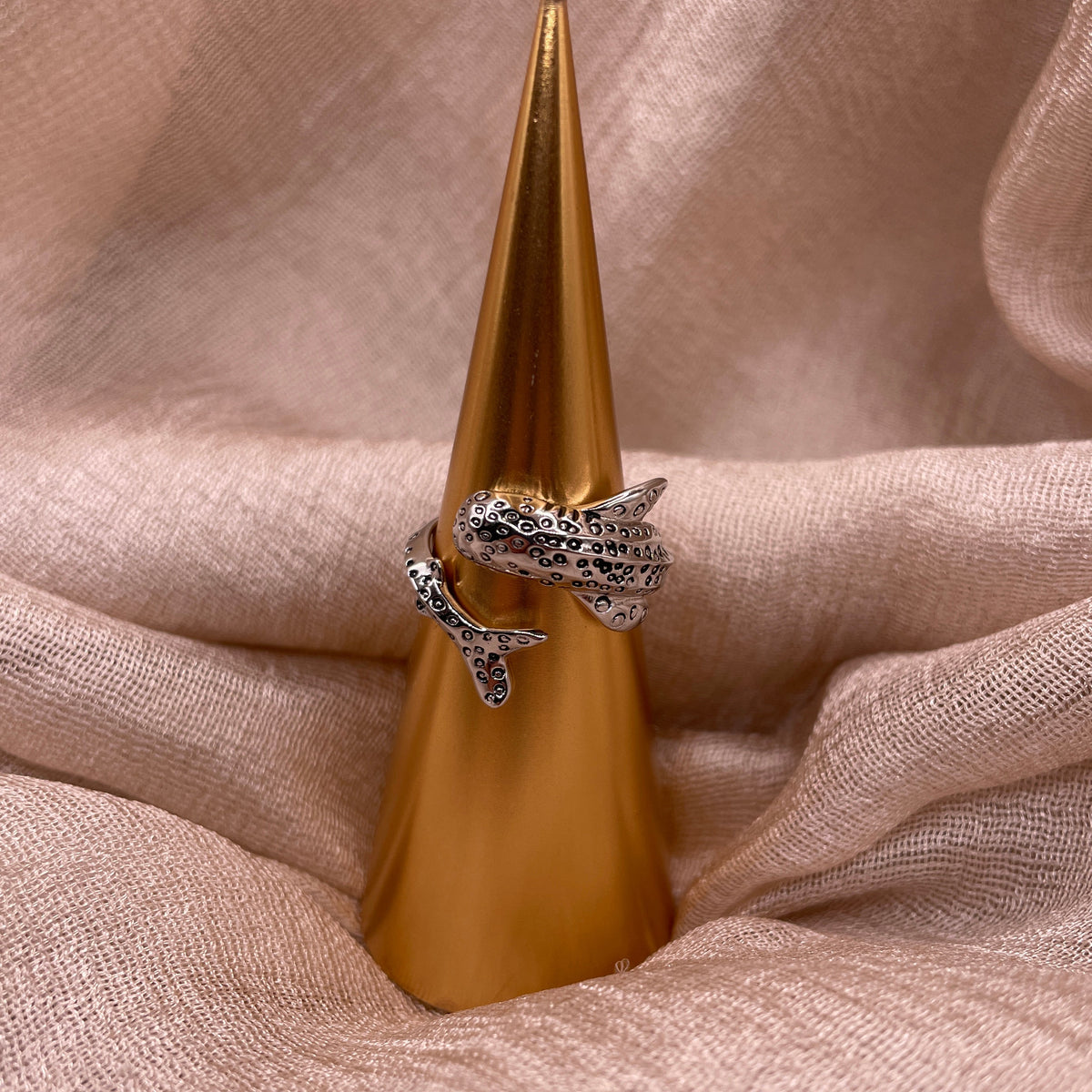 Whale Shark Adjustable 925 Sterling Silver Ring