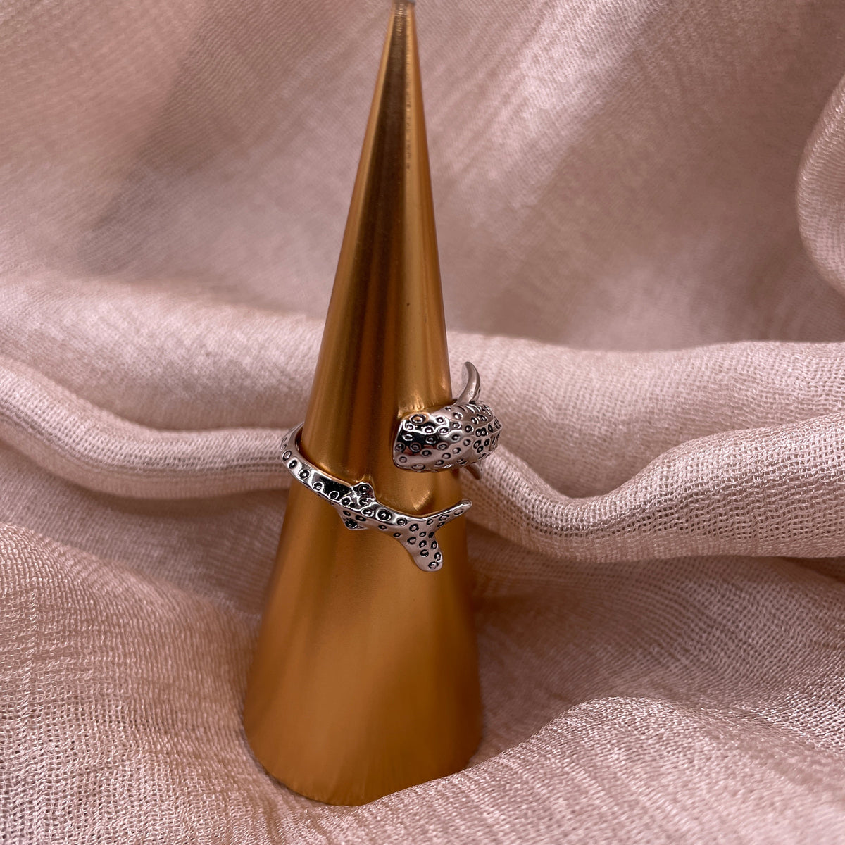Whale Shark Adjustable 925 Sterling Silver Ring
