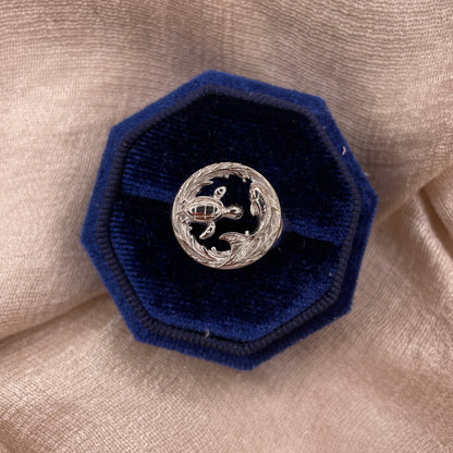 Turtle & Koi Adjustable 925 Sterling Silver Ring