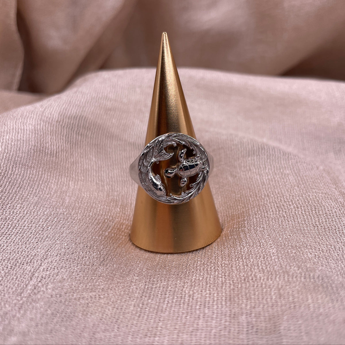Turtle & Koi Adjustable 925 Sterling Silver Ring