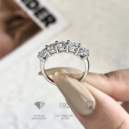 4mm D Color VVS1 Moissanite 925 Sterling Silver Ring
